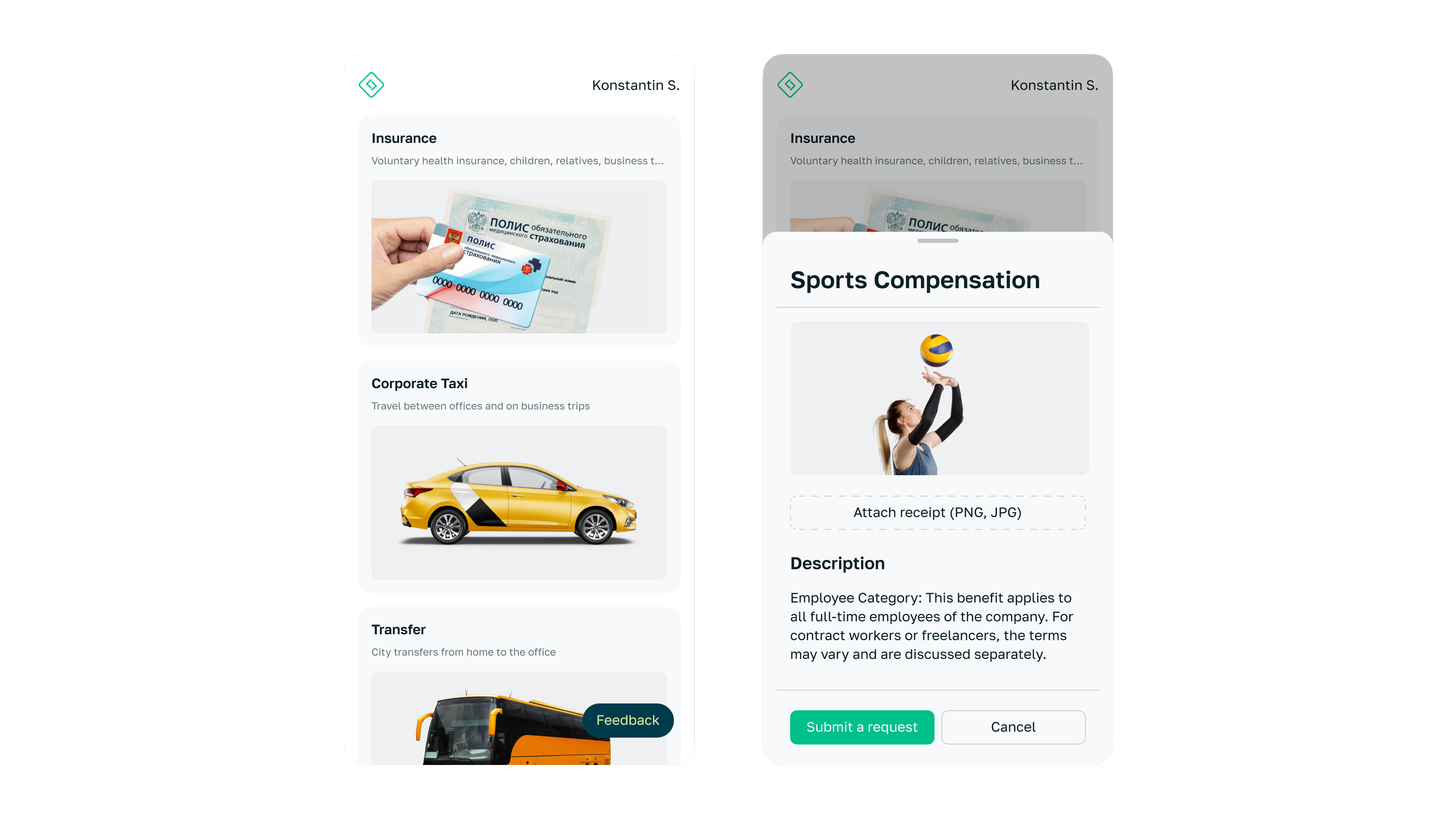 Corporate benefits service case preview