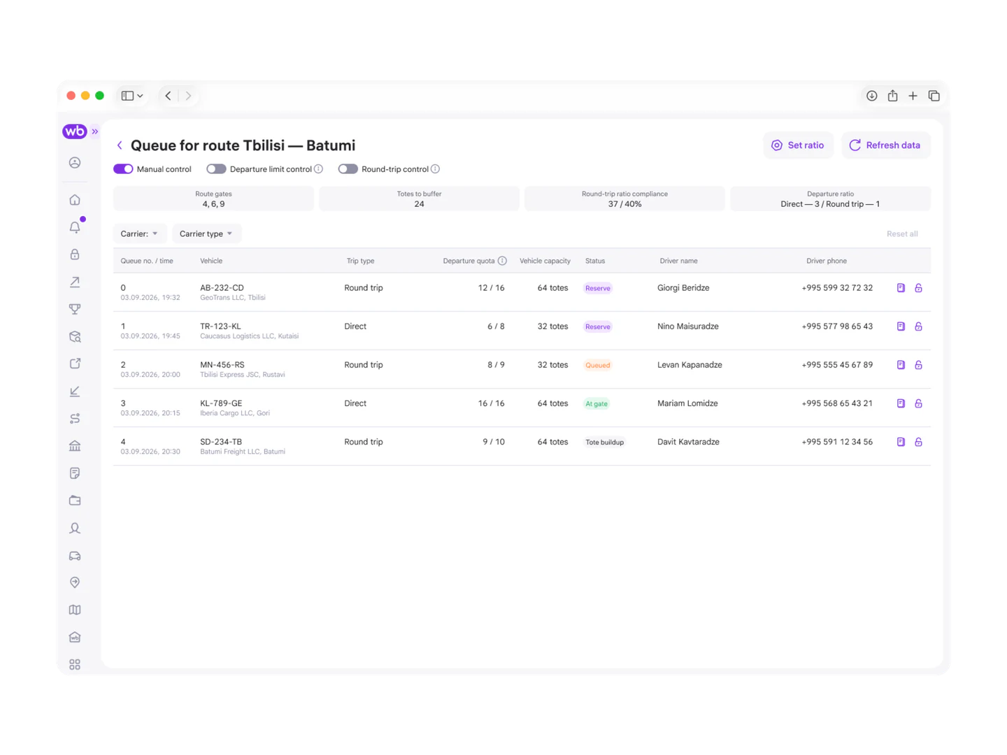Autoqueue route-management case preview