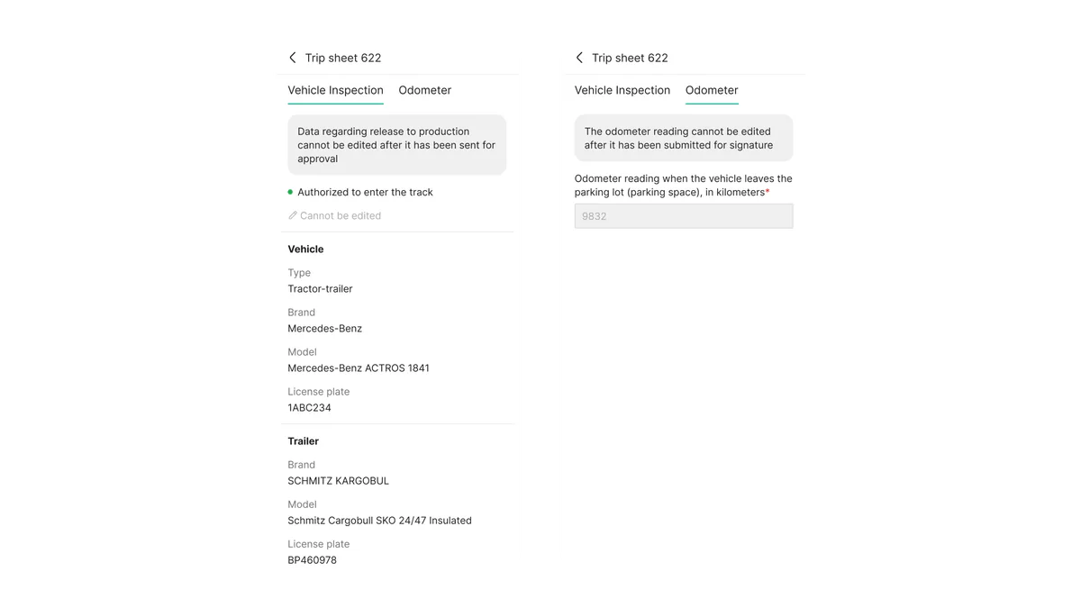 Sent and unavailable waybill states
